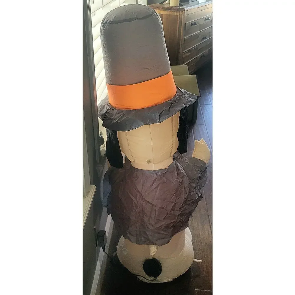 2013 Peanuts Airblown Inflatable Snoopy 4' Thanksgiving Pilgrim - READ